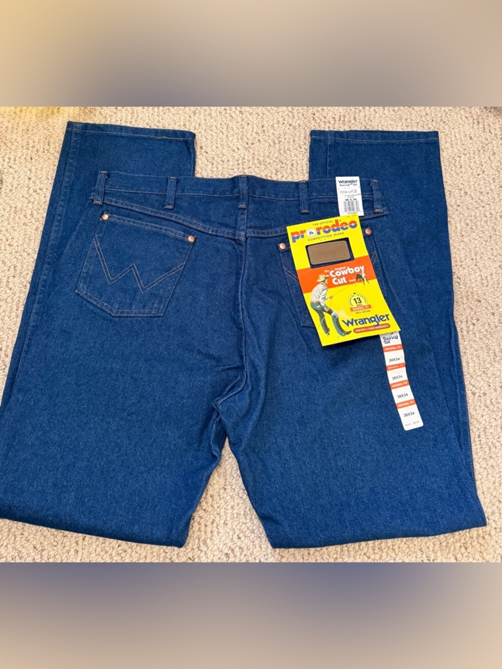Wrangler Pro Rodeo 13MWZ Cowboy Cut Jeans 36x34 NWT Western Cowboy Denim